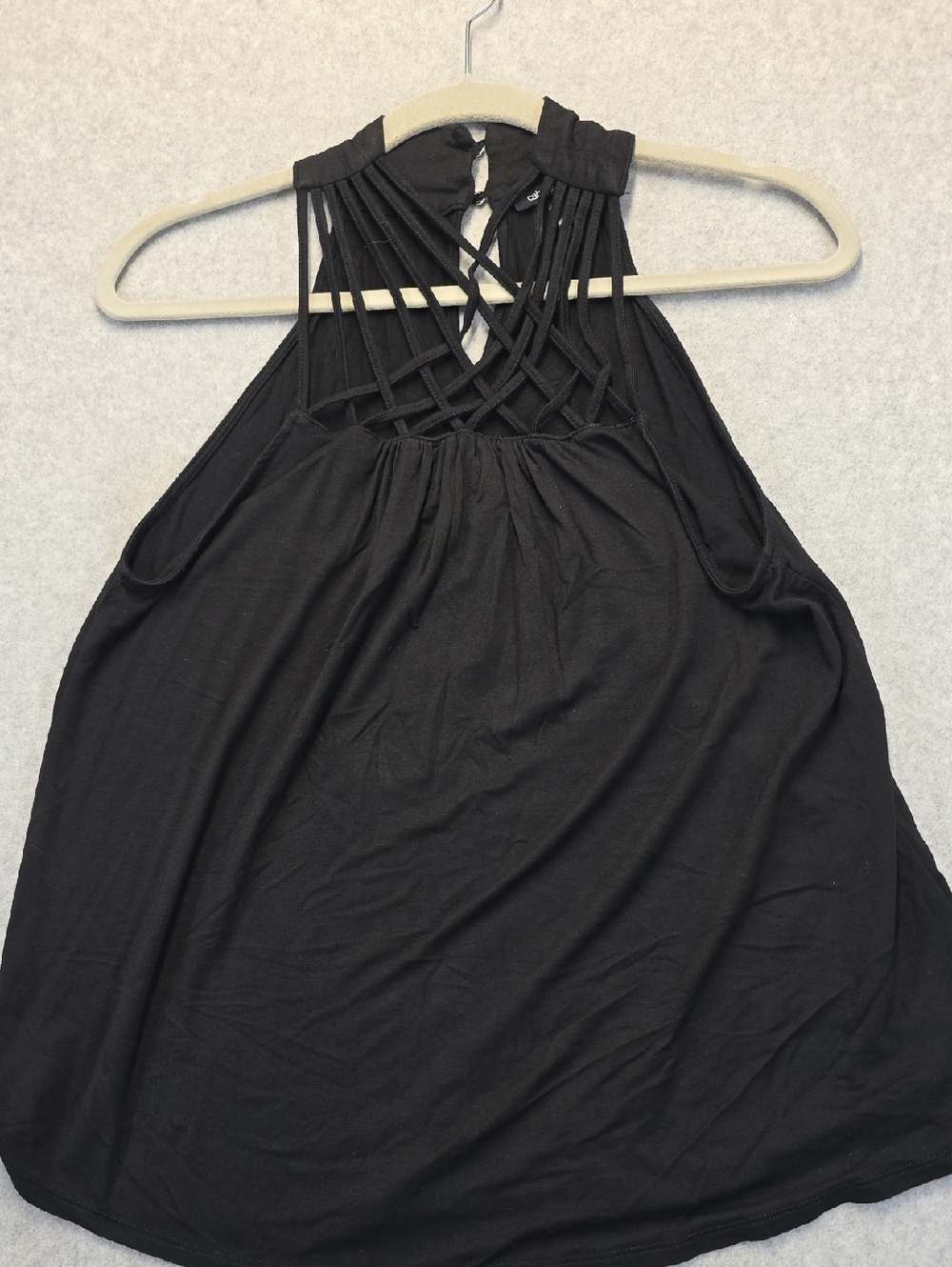 Cable & Gauge Black Knit Top with Branded Neck Tag